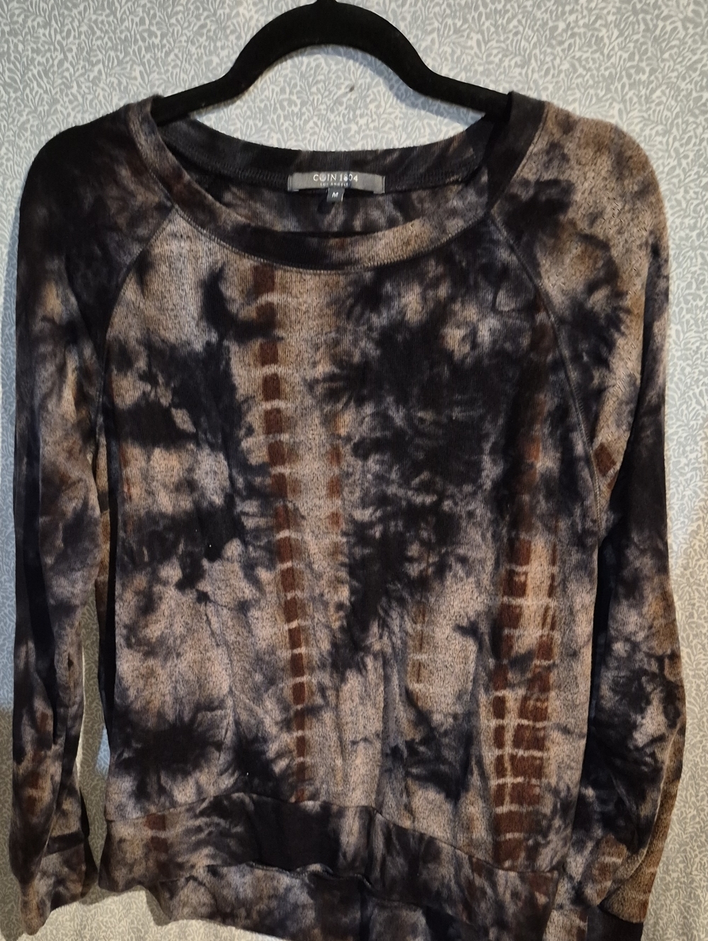 Coin 1804 M Tie-Dye Crewneck Pullover Sweatshirt - Black & Brown